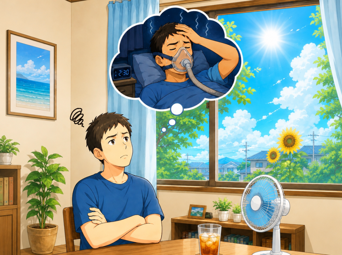 【夏場のCPAPマスク対策】汗・蒸れ・ズレの原因と今日からできる対処法
